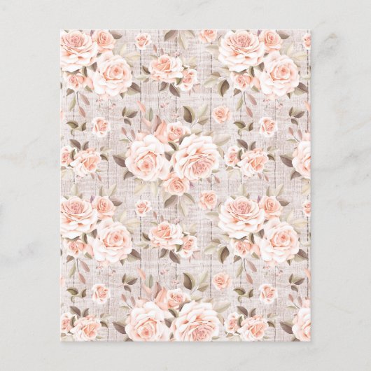 Rustisch hout en Rozen Shabby Scrapbook Paper Flyer (Voorkant)