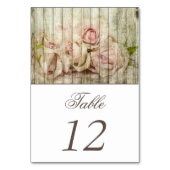 Rustisch Hout en Rozen Weddenschap Kaart (Voorkant)