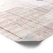 Rustisch hout en Shabby Chic Rozen Floral Birthday Poster (Hoek)