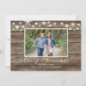 Rustisch hout en Snowflakes kerstkaart (Voorkant)