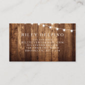 Rustisch hout en vliegers Gepersonaliseerd monogra Visitekaartje (Achterkant)