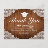 Rustisch hout en wit Afstuderen Dank je Post Briefkaart (Voorkant)
