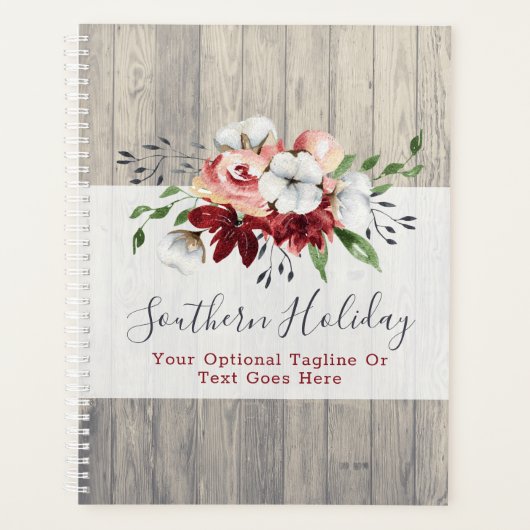 Rustisch hout en Zuidelijk Land Cotton Boutique Planner (Voorkant)