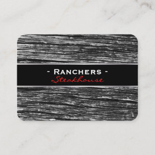 Rustisch hout en zwart met zilververlichting visitekaartje