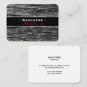 Rustisch hout en zwart met zilververlichting visitekaartje (Voorkant / Achterkant)