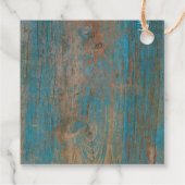 Rustisch hout Feliz dia en tu Santo Bedankjes Labels (Achterkant)