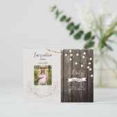 Rustisch Hout Foto neutraal licht Baby shower Uitnodiging Briefkaart (Staand voorkant)