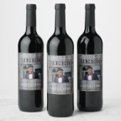 Rustisch hout Foto van Birthday Wine Label Wijn Etiket (Flessen)