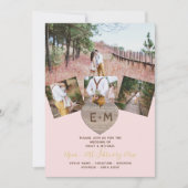 Rustisch hout gegraveerd Hart PHOTO COLLAGE Kaart (Voorkant)