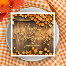 Rustisch hout gele herfstbladeren Fijne Thanksgivi