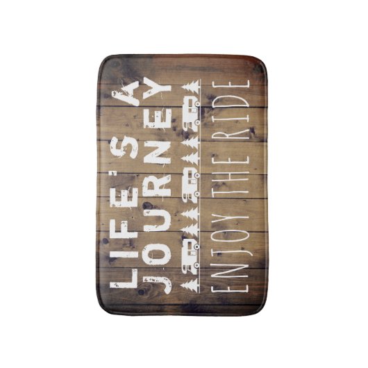 Rustisch hout Geniet van de RV Camper Quote Badmat (Voorkant Verticaal)