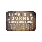 Rustisch hout Geniet van de RV Camper Quote Badmat (Voorkant)