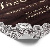 Rustisch hout Harten Blush Pink Floral Wedding Fav Poster (Hoek)