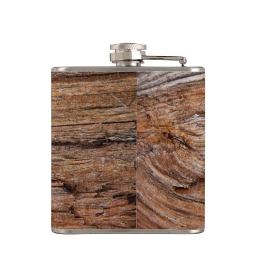 Rustisch hout heupfles (Achterkant)