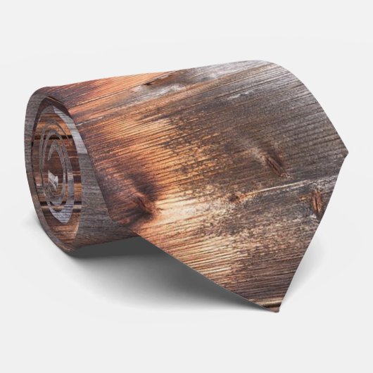 Rustisch hout + Initialen Groomsmen Gift Stropdas (Opgerold)