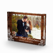 Rustisch hout laat ons eerste kerstpaar zien fotoblokken (Rechts)