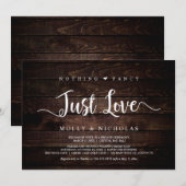 Rustisch hout, lolling, niets Fancy gewoon liefde Kaart (Voorkant / Achterkant)