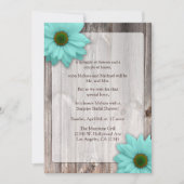 Rustisch hout met Blauwgroen blauw-Daisies Vrijgez Kaart (Voorkant)