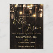 Rustisch hout met een taarlamptrek uitnodiging briefkaart (Voorkant)