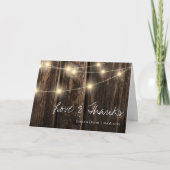 Rustisch hout met een taartwacht bedankkaart (Voorkant)