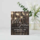 Rustisch hout met een taartwacht kaart (Staand voorkant)