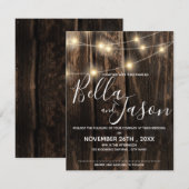 Rustisch hout met een taartwacht kaart (Voorkant / Achterkant)