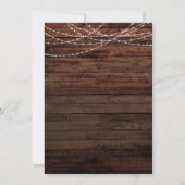 Rustisch hout met een uitgestelde huwelijkskaart kaart (Achterkant)