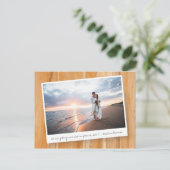 Rustisch hout met fotosjabloon | Datum opslaan Briefkaart (Staand voorkant)