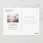 Rustisch hout met fotosjabloon | Datum opslaan Briefkaart (Achterkant)