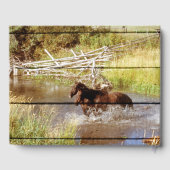 Rustisch hout met gastboek voor paarden gastenboek (Achterkant)