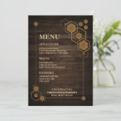 Rustisch hout met Geometrisch Lijst Birthday Menu (Staand voorkant)