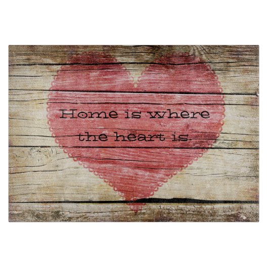 Rustisch hout met hart snijplank (Voorkant)