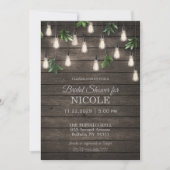 Rustisch hout met lichte bridale doucheuitnodiging kaart (Voorkant)