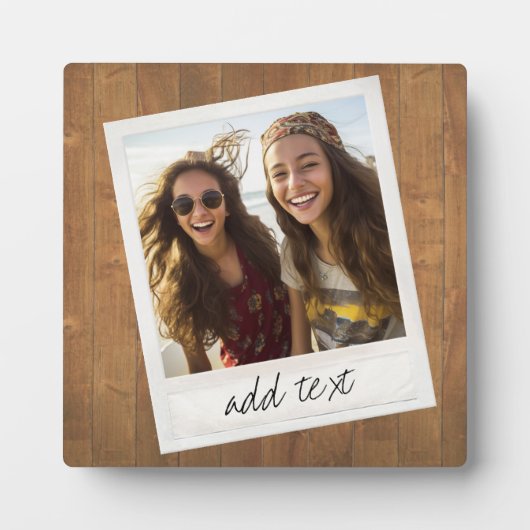 Rustisch hout met vierkant fotolijst fotoplaat (Voorkant)