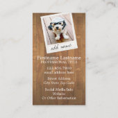 Rustisch hout met  vierkant fotolijst visitekaartje (Achterkant)