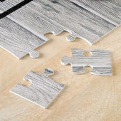 Rustisch hout Moderne Valentijnsdag LOVE Red Heart Legpuzzel (Zijkant)