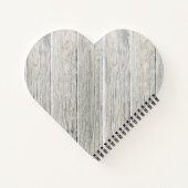 Rustisch hout Moderne Valentijnsdag LOVE Red Heart Notitieboek (Achterkant)
