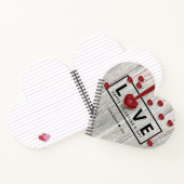 Rustisch hout Moderne Valentijnsdag LOVE Red Heart Notitieboek (Binnen)