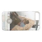 Rustisch hout + monogram Case-Mate iPhone case (Achterkant (Horizontaal))