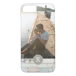 Rustisch hout + monogram Case-Mate iPhone case