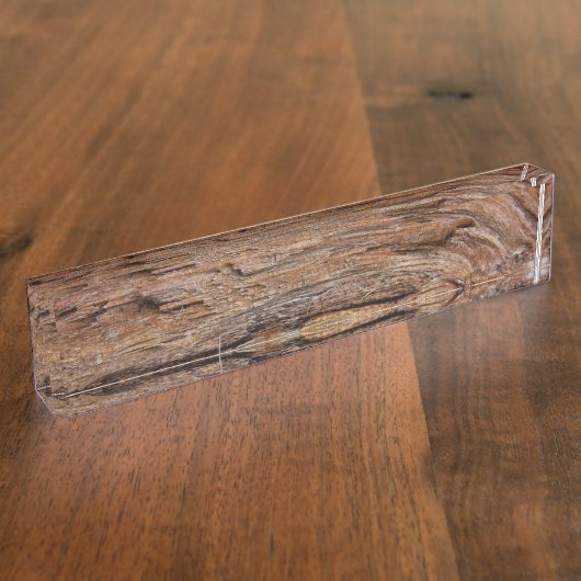 Rustisch hout naambordje (Zijkant)