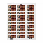 Rustisch hout Ons eerste kerstfeest met foto Lab Etiket (Full Sheet)