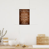Rustisch hout Ons liefdesverhaal over het huwelijk Poster (Keuken)