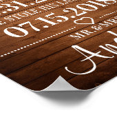 Rustisch hout Ons liefdesverhaal over het huwelijk Poster (Hoek)