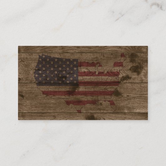 Rustisch hout over het gehele Amerikaanse Visiteka Visitekaartje (Achterkant)
