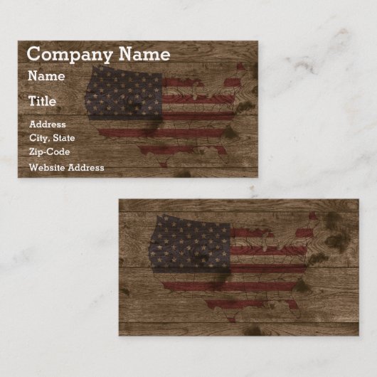 Rustisch hout over het gehele Amerikaanse Visiteka Visitekaartje (Voorkant / Achterkant)