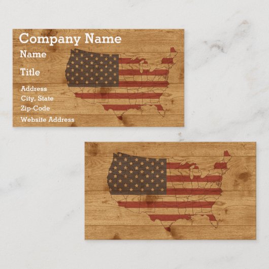 Rustisch hout over het gehele Amerikaanse Visiteka Visitekaartje (Voorkant / Achterkant)