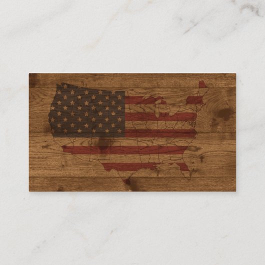 Rustisch hout over het gehele Amerikaanse Visiteka Visitekaartje (Achterkant)