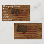 Rustisch hout over het gehele Amerikaanse Visiteka Visitekaartje (Voorkant / Achterkant)