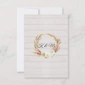 Rustisch hout Pampas Palm Roos Wreator Foliage RSV RSVP Kaartje (Achterkant)